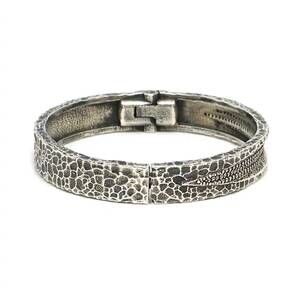 NEW TAT2 DESIGNS women's vintage velen crystal inlay bangle in silver
